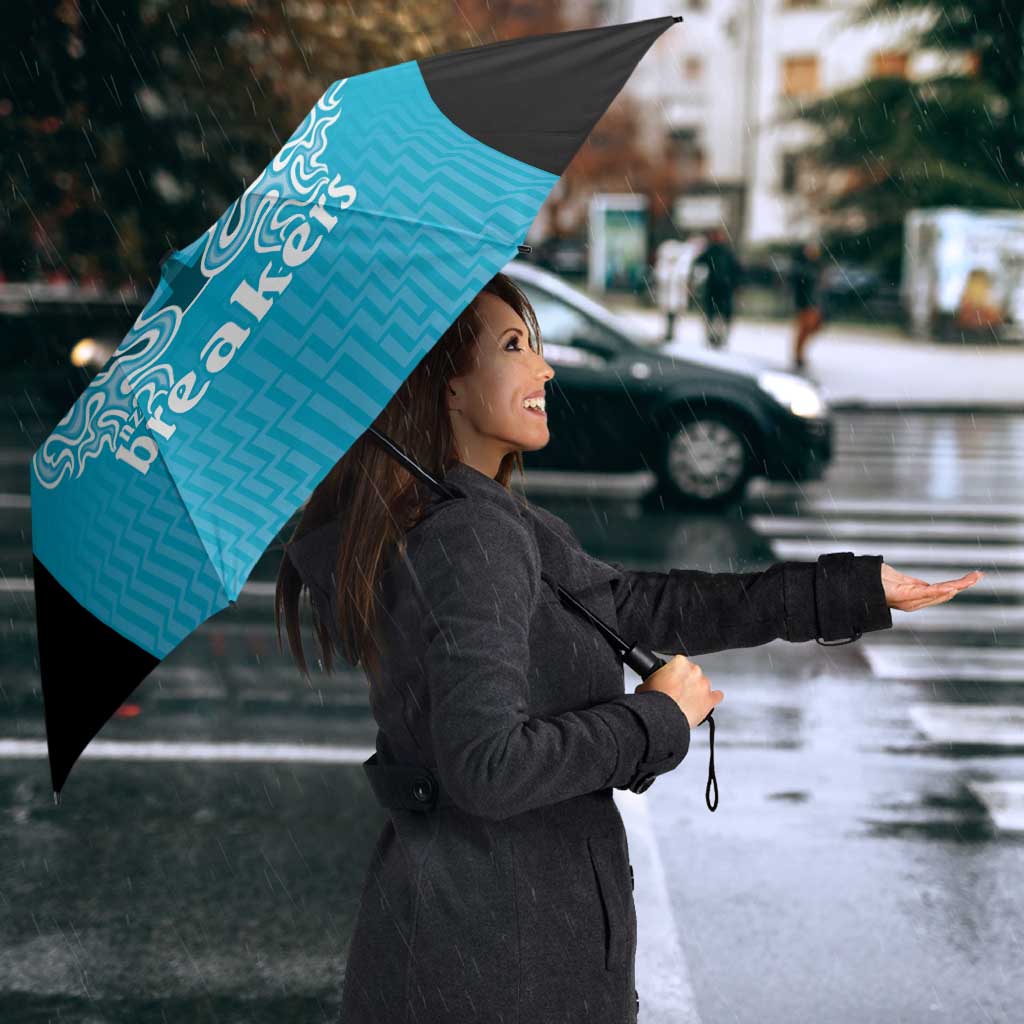 New Zealand Custom Umbrella Fire Basketball Maori Tribal Sky Blue - Polynesian Pride