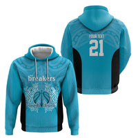 New Zealand Custom Zip Hoodie Fire Basketball Maori Tribal Sky Blue - Polynesian Pride