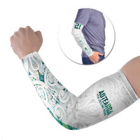 Custom New Zealand Aotearoa Arm Sleeves Green Maori Paua Shell Indigenous - Polynesian Pride