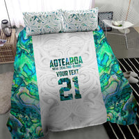 Custom New Zealand Aotearoa Bedding Set Green Maori Paua Shell Indigenous - Polynesian Pride