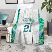 Custom New Zealand Aotearoa Blanket Green Maori Paua Shell Indigenous - Polynesian Pride