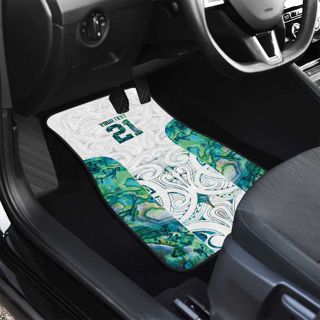 Custom New Zealand Aotearoa Car Mats Green Maori Paua Shell Indigenous - Polynesian Pride