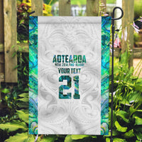 Custom New Zealand Aotearoa Garden Flag Green Maori Paua Shell Indigenous - Polynesian Pride