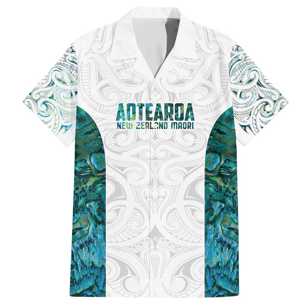 Custom New Zealand Aotearoa Hawaiian Shirt Green Maori Paua Shell Indigenous - Polynesian Pride