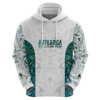 Custom New Zealand Aotearoa Hoodie Green Maori Paua Shell Indigenous - Polynesian Pride