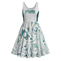Custom New Zealand Aotearoa Midi Dress Green Maori Paua Shell Indigenous - Polynesian Pride
