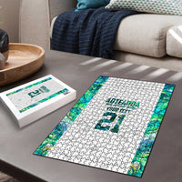 Custom New Zealand Aotearoa Puzzle Green Maori Paua Shell Indigenous - Polynesian Pride