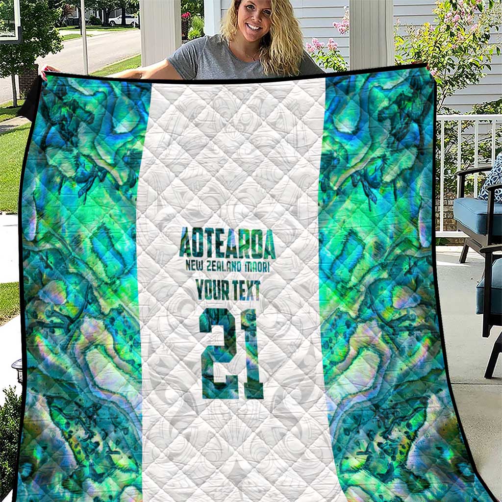 Custom New Zealand Aotearoa Quilt Green Maori Paua Shell Indigenous - Polynesian Pride