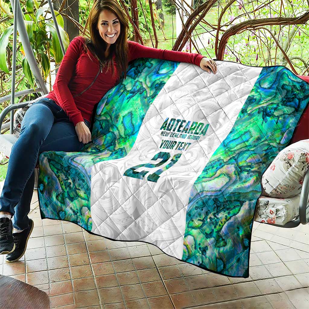 Custom New Zealand Aotearoa Quilt Green Maori Paua Shell Indigenous - Polynesian Pride