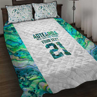Custom New Zealand Aotearoa Quilt Bed Set Green Maori Paua Shell Indigenous - Polynesian Pride