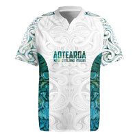 Custom New Zealand Aotearoa Rugby Jersey Green Maori Paua Shell Indigenous LT9 Green - Polynesian Pride