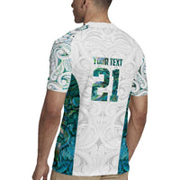 Custom New Zealand Aotearoa Rugby Jersey Green Maori Paua Shell Indigenous LT9 - Polynesian Pride
