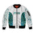 Custom New Zealand Aotearoa Sleeve Zip Bomber Jacket Green Maori Paua Shell Indigenous - Polynesian Pride