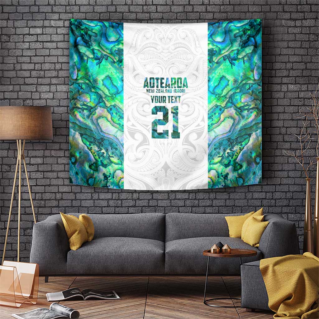 Custom New Zealand Aotearoa Tapestry Green Maori Paua Shell Indigenous - Polynesian Pride