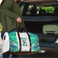 Custom New Zealand Aotearoa Travel Bag Green Maori Paua Shell Indigenous - Polynesian Pride