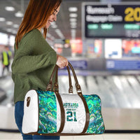 Custom New Zealand Aotearoa Travel Bag Green Maori Paua Shell Indigenous - Polynesian Pride