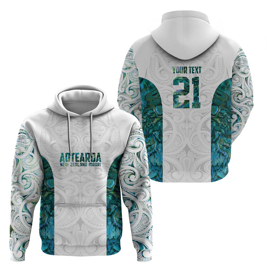 Custom New Zealand Aotearoa Zip Hoodie Green Maori Paua Shell Indigenous - Polynesian Pride