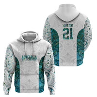 Custom New Zealand Aotearoa Zip Hoodie Green Maori Paua Shell Indigenous - Polynesian Pride
