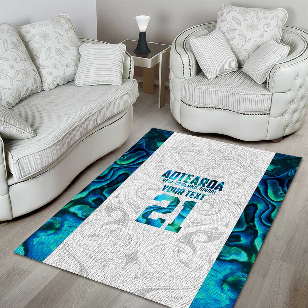 Custom New Zealand Aotearoa Area Rug Maori Paua Shell Indigenous - Polynesian Pride