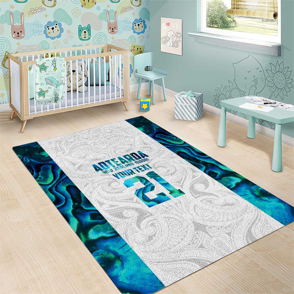 Custom New Zealand Aotearoa Area Rug Maori Paua Shell Indigenous - Polynesian Pride