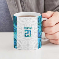 Custom New Zealand Aotearoa Ceramic Mug Maori Paua Shell Indigenous - Polynesian Pride
