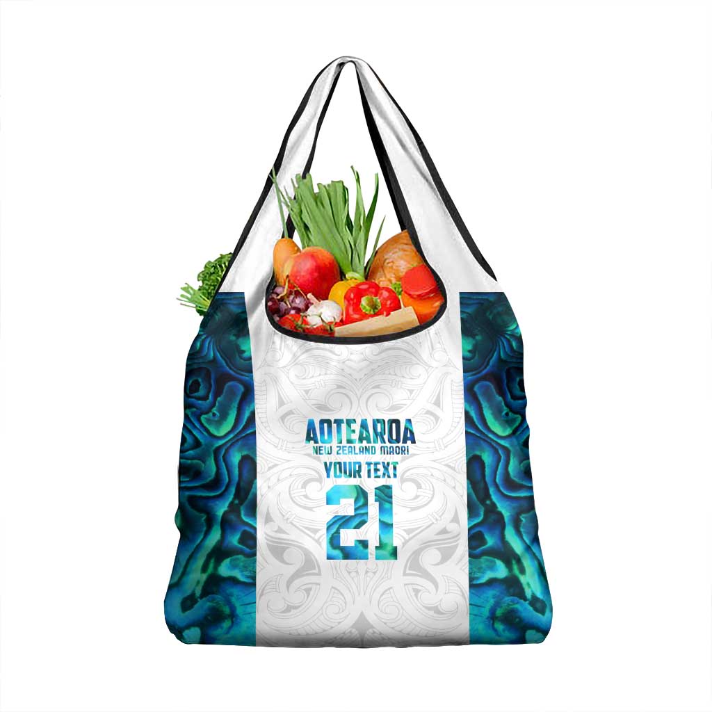 Custom New Zealand Aotearoa Grocery Bag Maori Paua Shell Indigenous - Polynesian Pride