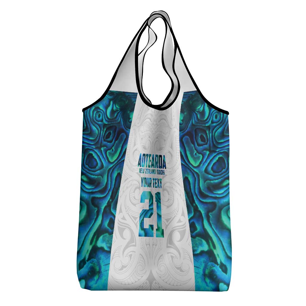 Custom New Zealand Aotearoa Grocery Bag Maori Paua Shell Indigenous - Polynesian Pride