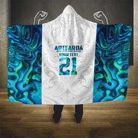 Custom New Zealand Aotearoa Hooded Blanket Maori Paua Shell Indigenous - Polynesian Pride