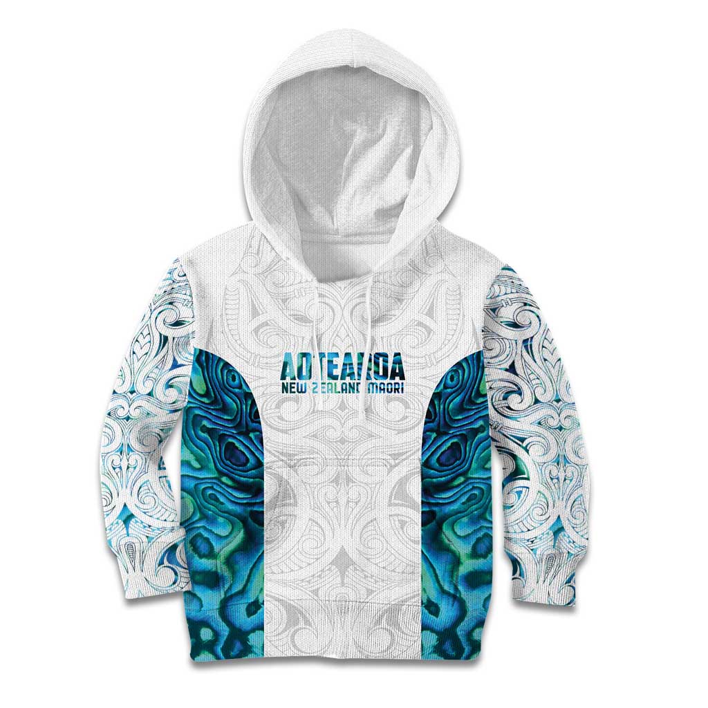 Custom New Zealand Aotearoa Kid Hoodie Maori Paua Shell Indigenous - Polynesian Pride