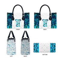Custom New Zealand Aotearoa Leather Bag Maori Paua Shell Indigenous - Polynesian Pride