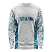 Custom New Zealand Aotearoa Long Sleeve Shirt Maori Paua Shell Indigenous - Polynesian Pride