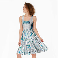 Custom New Zealand Aotearoa Midi Dress Maori Paua Shell Indigenous - Polynesian Pride