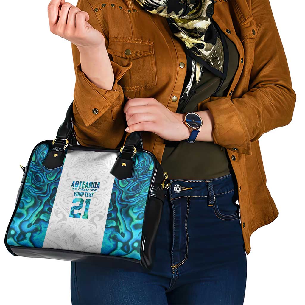 Custom New Zealand Aotearoa Shoulder Handbag Maori Paua Shell Indigenous - Polynesian Pride
