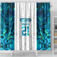 Custom New Zealand Aotearoa Shower Curtain Maori Paua Shell Indigenous - Polynesian Pride