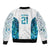 Custom New Zealand Aotearoa Sleeve Zip Bomber Jacket Maori Paua Shell Indigenous - Polynesian Pride