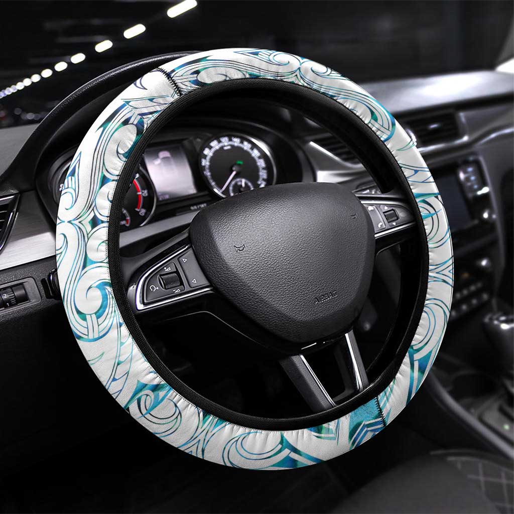 New Zealand Aotearoa Steering Wheel Cover Maori Paua Shell Indigenous - Polynesian Pride