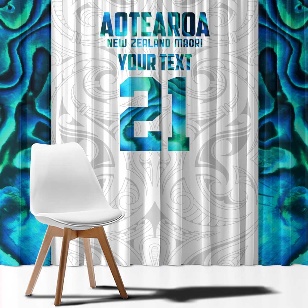 Custom New Zealand Aotearoa Window Curtain Maori Paua Shell Indigenous - Polynesian Pride