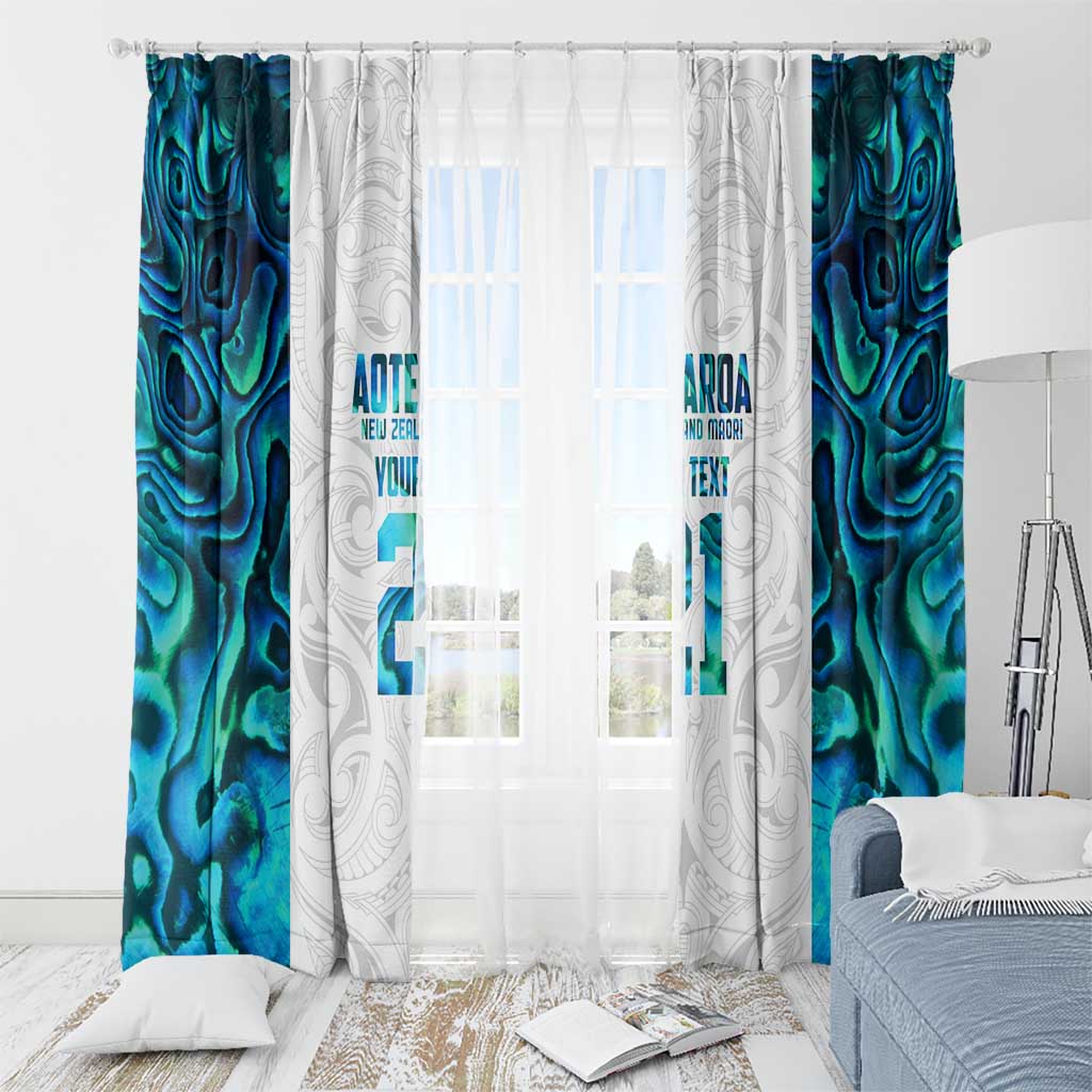 Custom New Zealand Aotearoa Window Curtain Maori Paua Shell Indigenous - Polynesian Pride