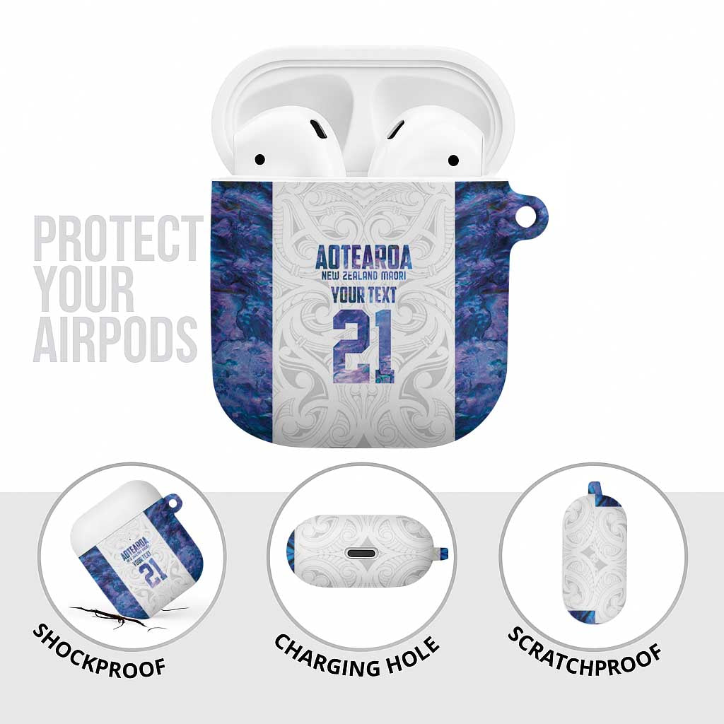 Custom New Zealand Aotearoa AirPods Case Purple Maori Paua Shell Indigenous - Polynesian Pride