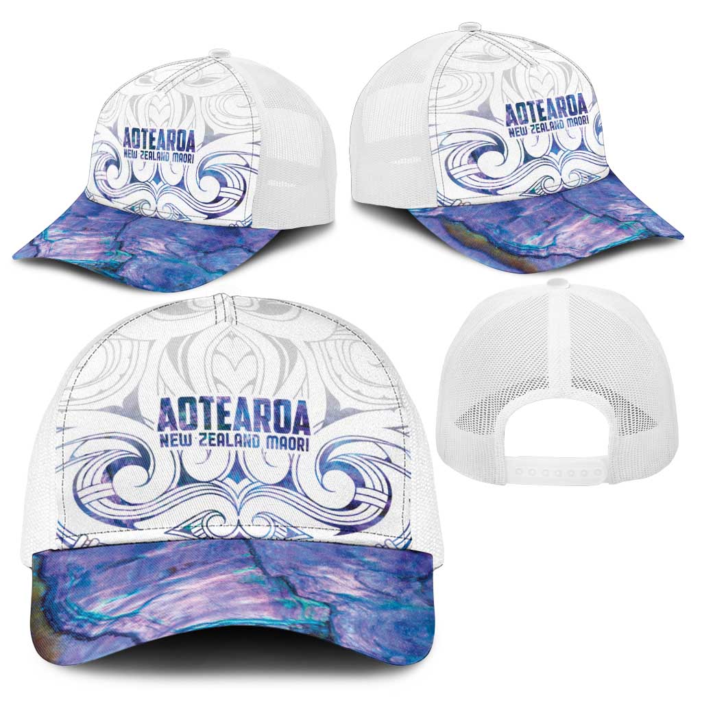New Zealand Aotearoa Baseball Net Cap Purple Maori Papua Shell Indigenous - Polynesian Pride