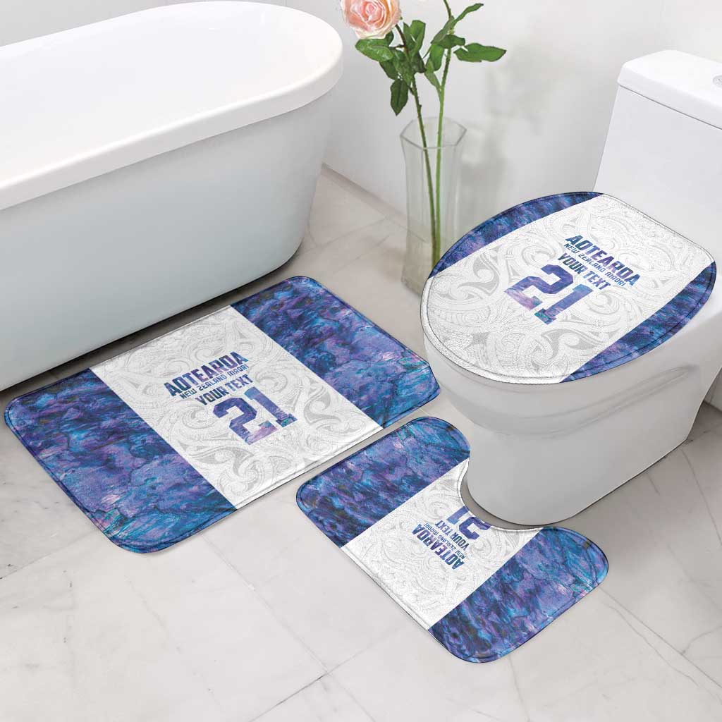 Custom New Zealand Aotearoa Bathroom Set Purple Maori Paua Shell Indigenous - Polynesian Pride