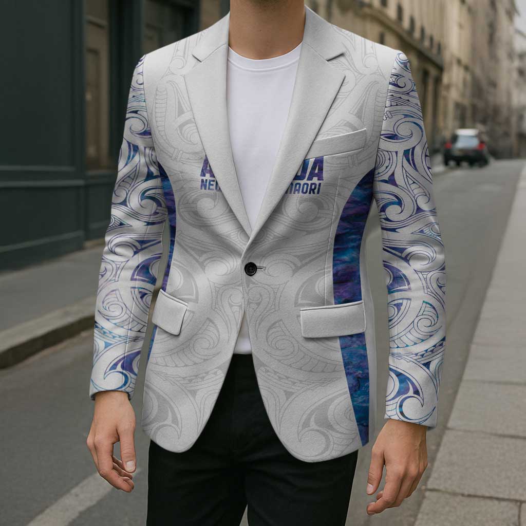 Custom New Zealand Aotearoa Blazer Purple Maori Paua Shell Indigenous - Polynesian Pride