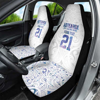 Custom New Zealand Aotearoa Car Seat Cover Purple Maori Paua Shell Indigenous - Polynesian Pride