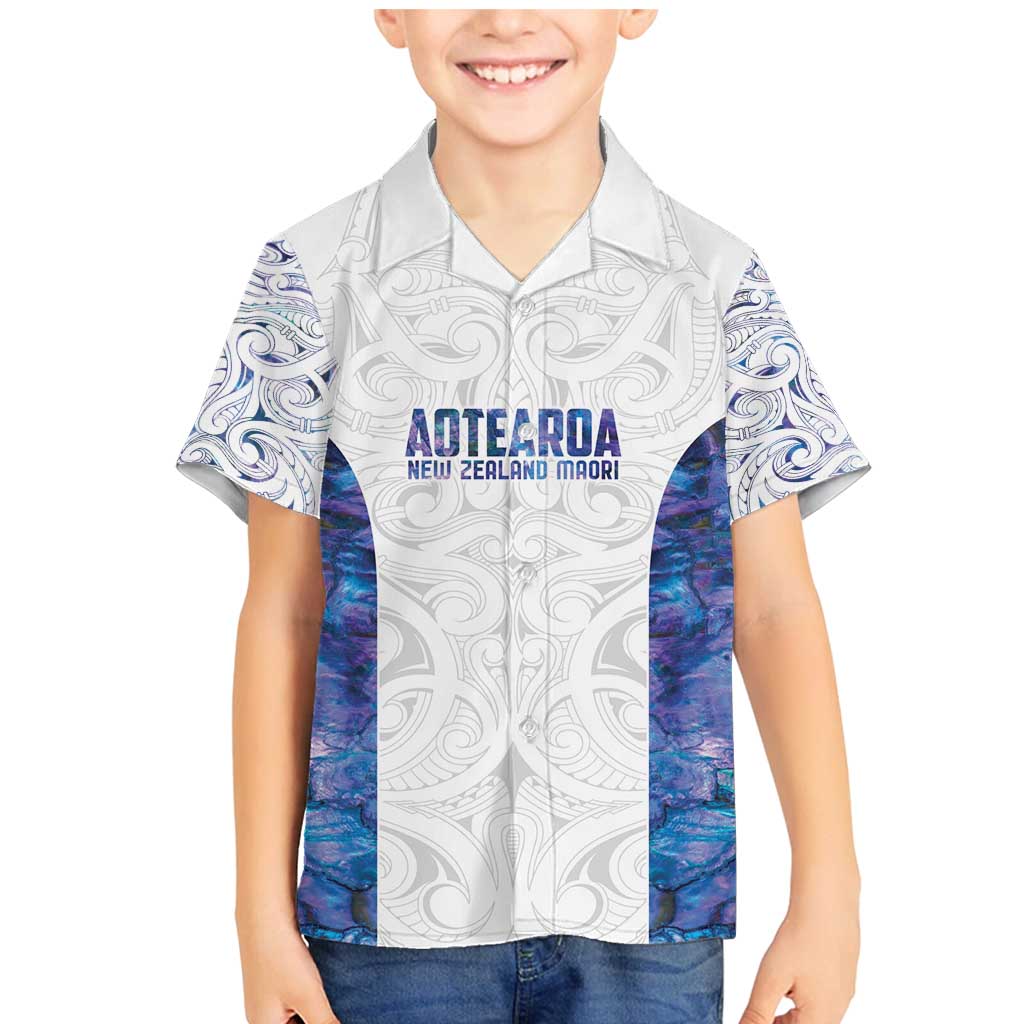 Custom New Zealand Aotearoa Family Matching Mermaid Dress and Hawaiian Shirt Purple Maori Paua Shell Indigenous - Polynesian Pride