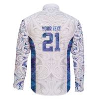 Custom New Zealand Aotearoa Family Matching Off The Shoulder Long Sleeve Dress and Hawaiian Shirt Purple Maori Paua Shell Indigenous - Polynesian Pride