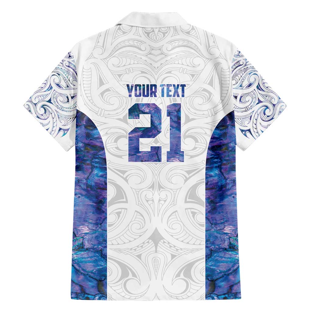 Custom New Zealand Aotearoa Family Matching Off Shoulder Short Dress and Hawaiian Shirt Purple Maori Paua Shell Indigenous - Polynesian Pride