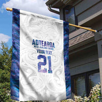 Custom New Zealand Aotearoa Garden Flag Purple Maori Paua Shell Indigenous - Polynesian Pride