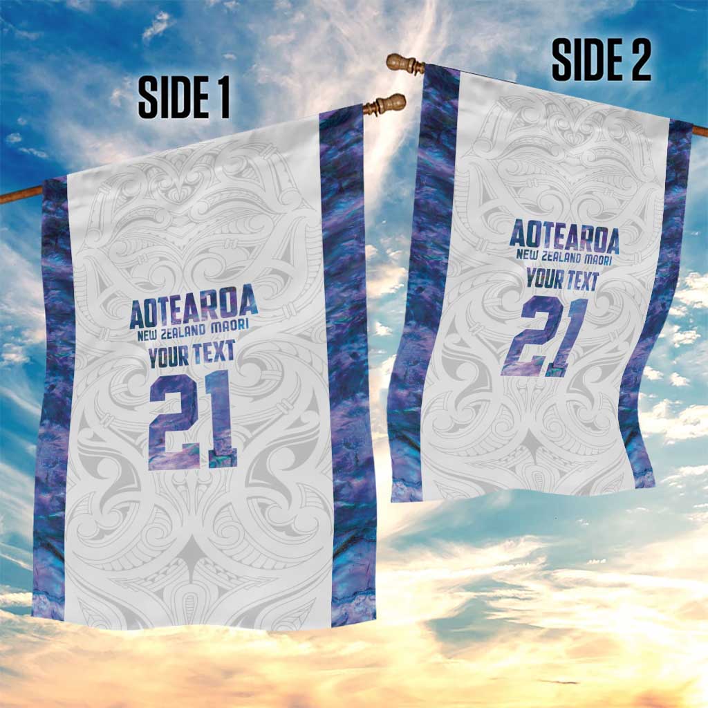 Custom New Zealand Aotearoa Garden Flag Purple Maori Paua Shell Indigenous - Polynesian Pride