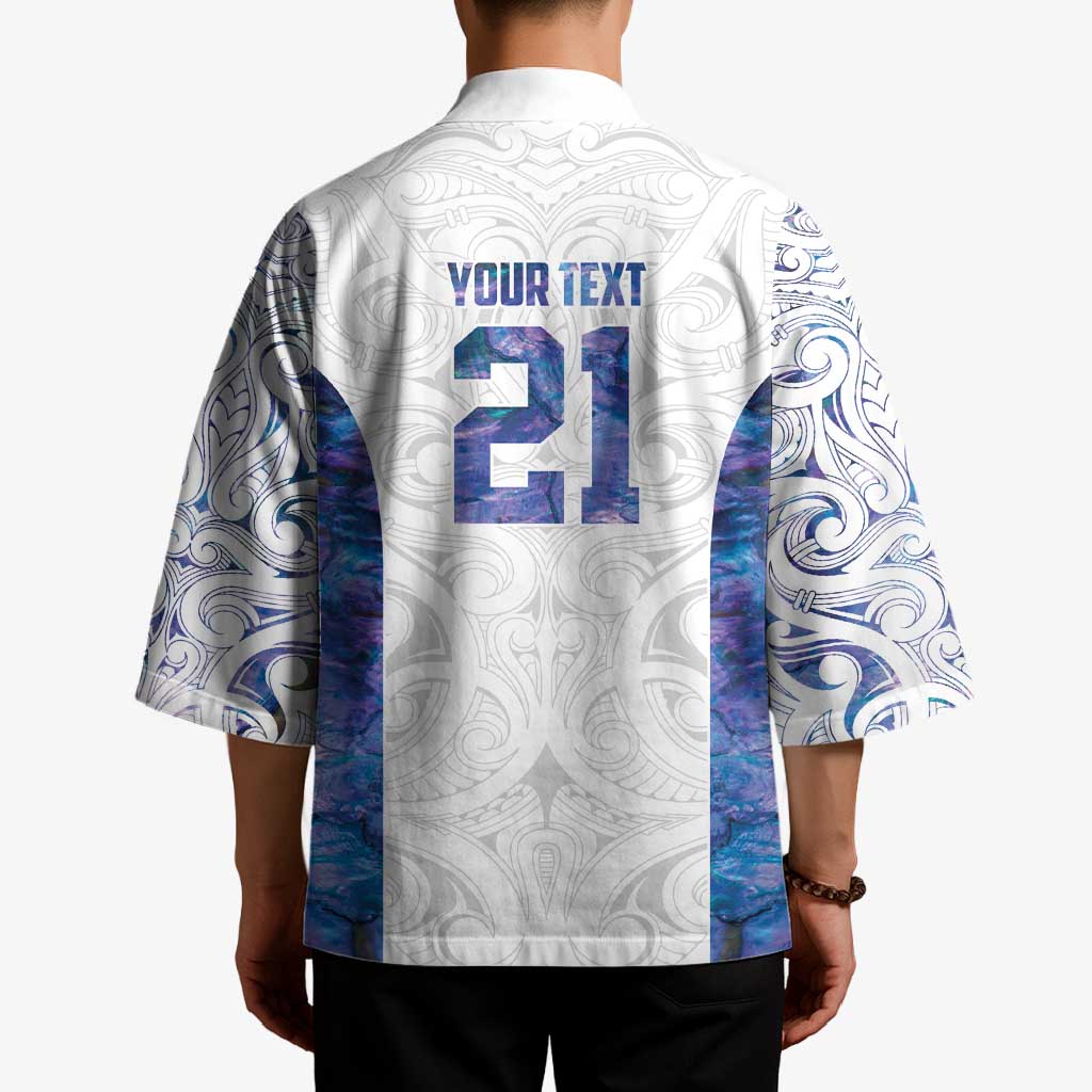 Custom New Zealand Aotearoa Kimono Purple Maori Paua Shell Indigenous - Polynesian Pride