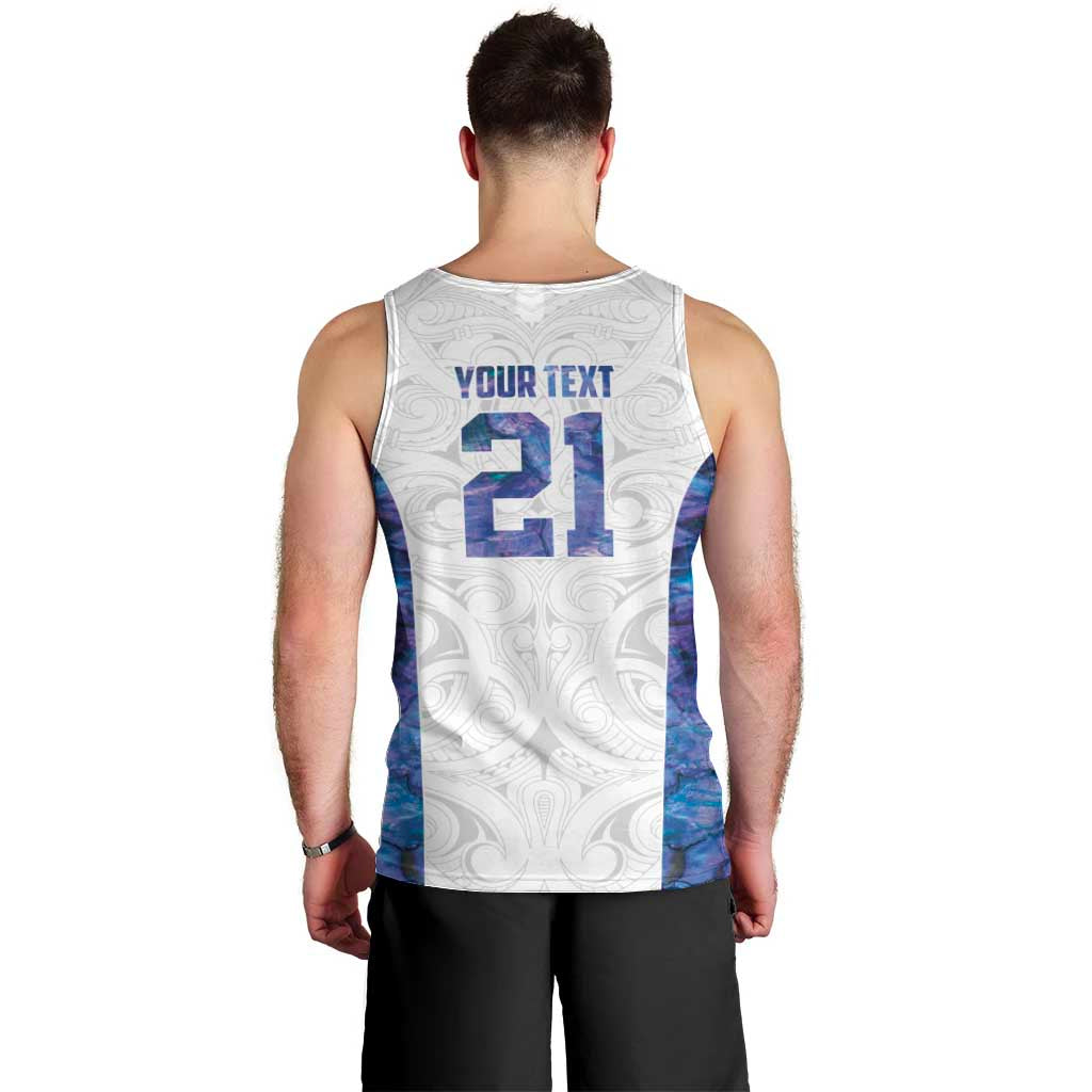Custom New Zealand Aotearoa Men Tank Top Purple Maori Paua Shell Indigenous - Polynesian Pride